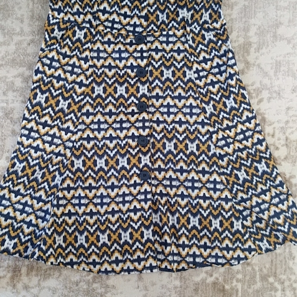 Mlle Gabrielle Collared Button Up Dress PL Navy White Mustard Yellow - Picture 5 of 16